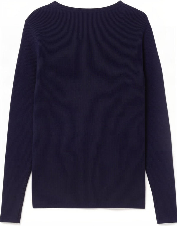 Marks & Spencer Dame V-hals sweater UK 14 Medium Navy Blue Viscose