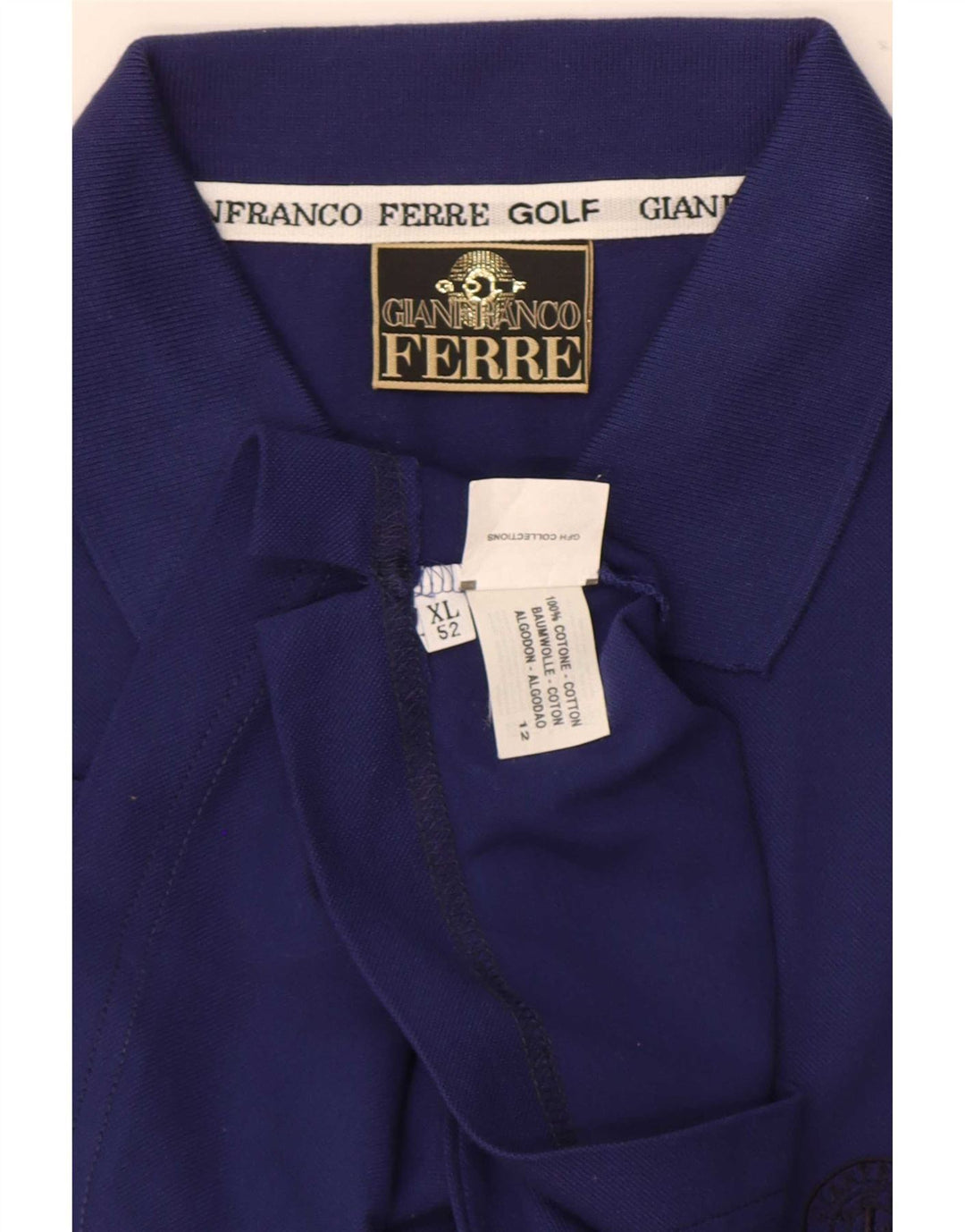 Gianfranco Ferre Herre Polo Shirt XL Blå Bomuld