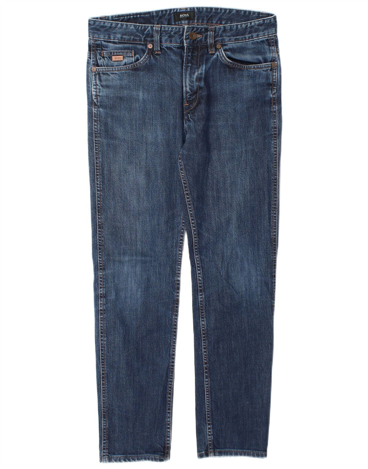 Hugo Boss Herre Slim Jeans W30 L28 Blå Bomuld