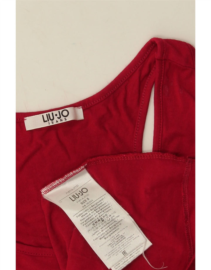 Liu Jo Kvinder Grafisk Vest Top UK 10 Lille rød viskose