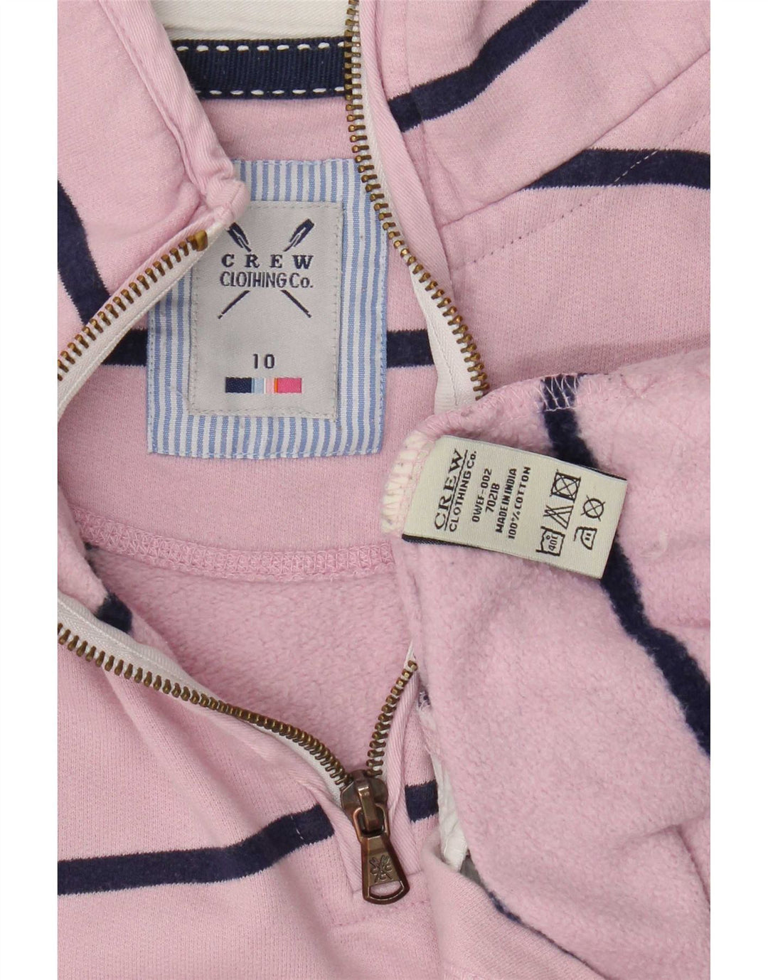 Crew Clothing Dame Oversized Sweatshirt Jumper UK 10 Small Pink Striped