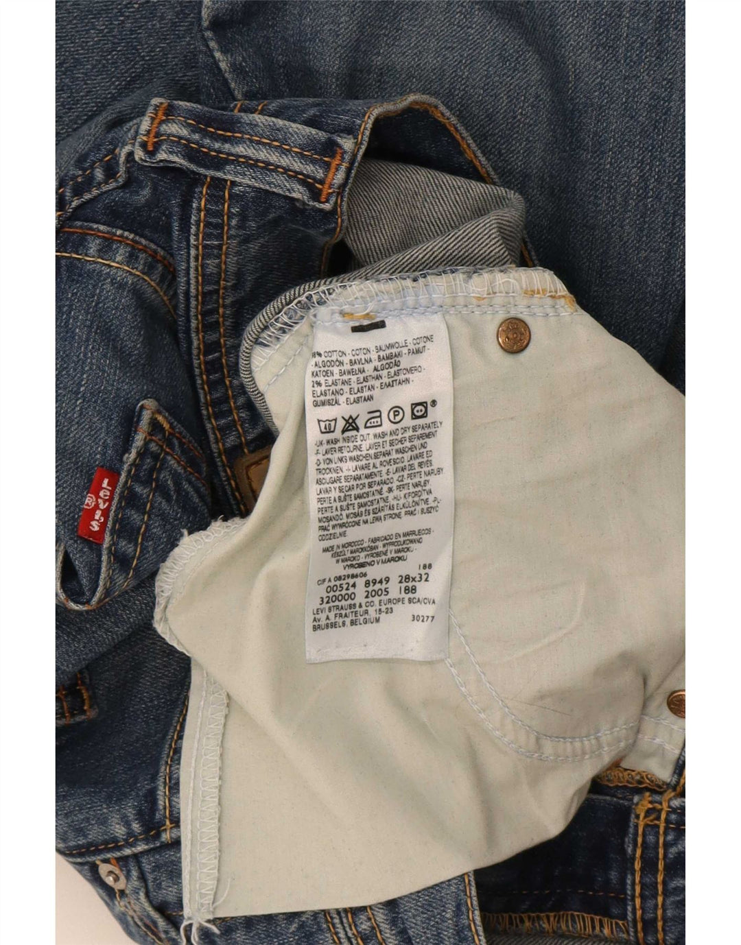 Levi's lige jeans til kvinder W28 L32 blå bomuld