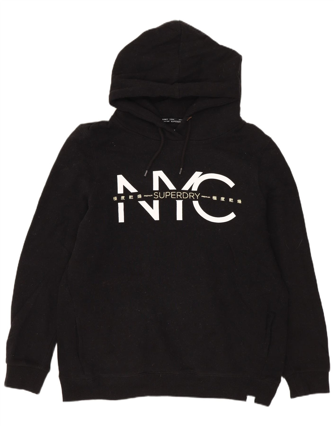 SUPERDRY Oversized grafisk hættetrøje til kvinder UK 10 Small Black