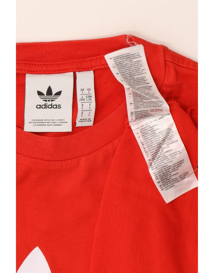 Adidas Grafisk T-shirt top til mænd, stor rød bomuld