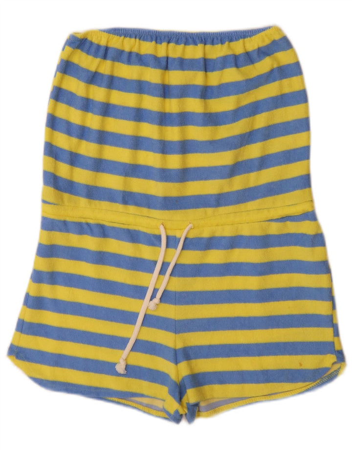 Zara Dame Stropløs Playsuit UK 12 Mellem blå stribet bomuld
