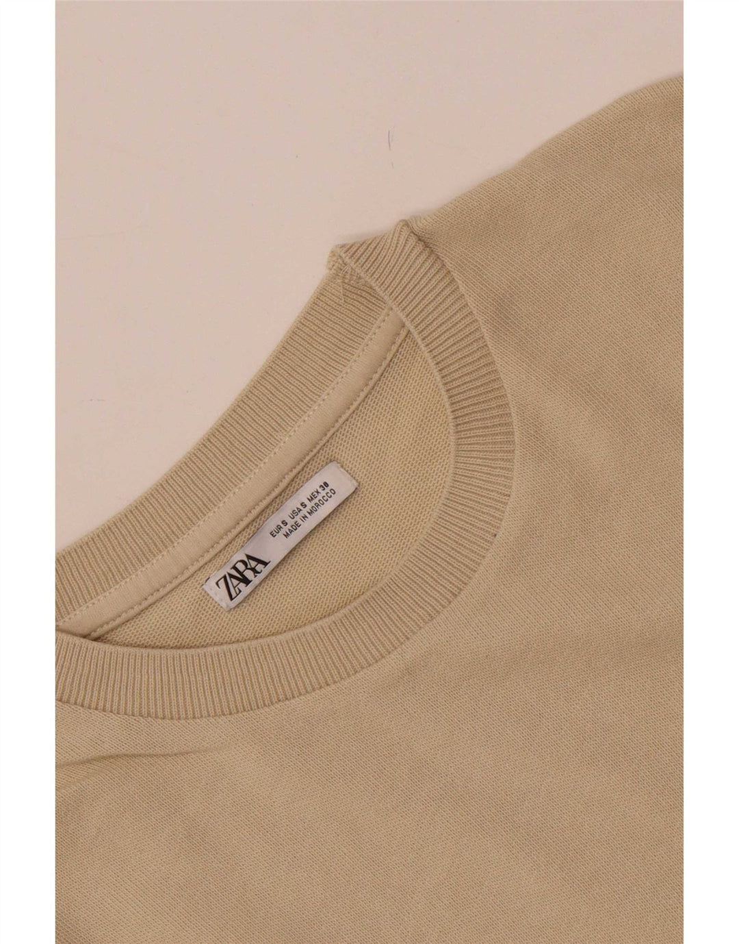 Zara Herre T-Shirt Top Lille Beige