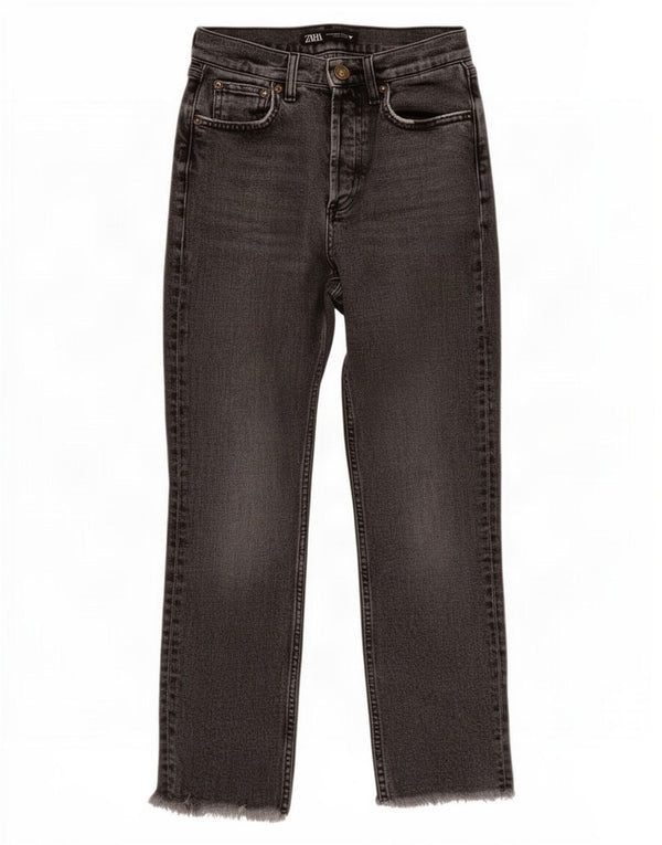 Zara Dame Straight Jeans EU 34 2XS W24 L24 Grå