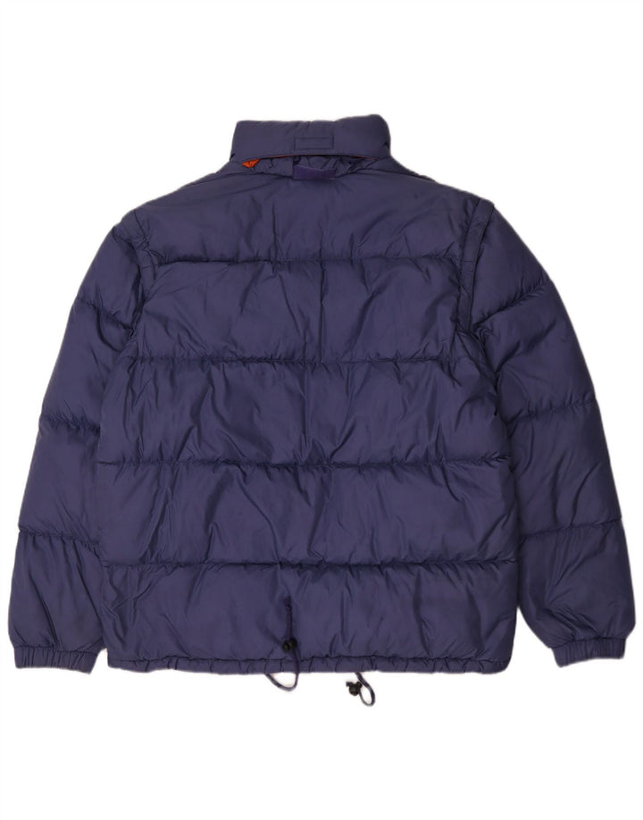 Sergio Tacchini Herre hættepolstret jakke UK 40 Stor blå polyamid