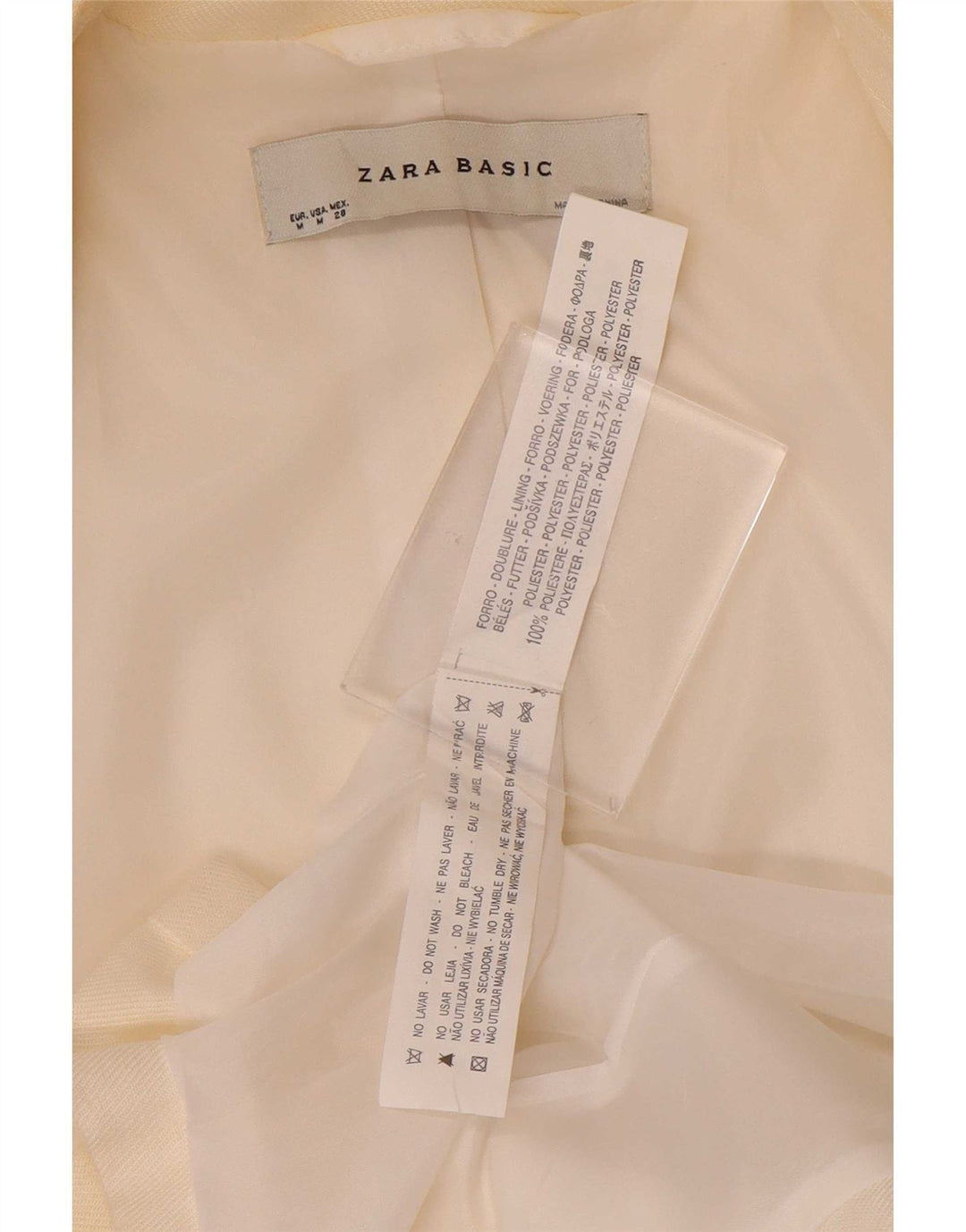 Zara Dame 1 Knap Blazer Jacket UK 12 Medium White Polyester