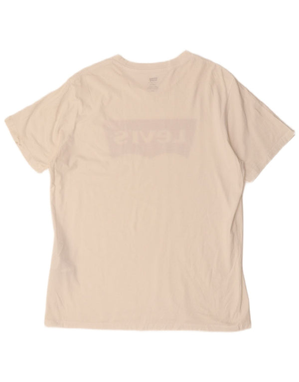Levi's Herre Standard Fit Grafisk T-Shirt Top Stor hvid Bomuld