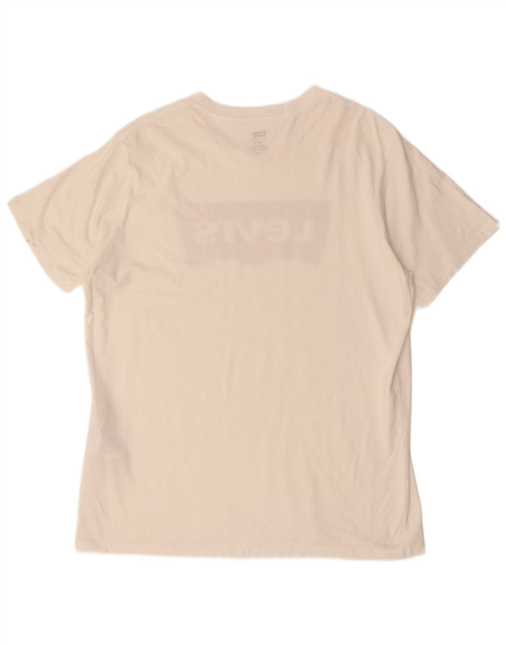 Levi's Herre Standard Fit Grafisk T-Shirt Top Stor hvid Bomuld