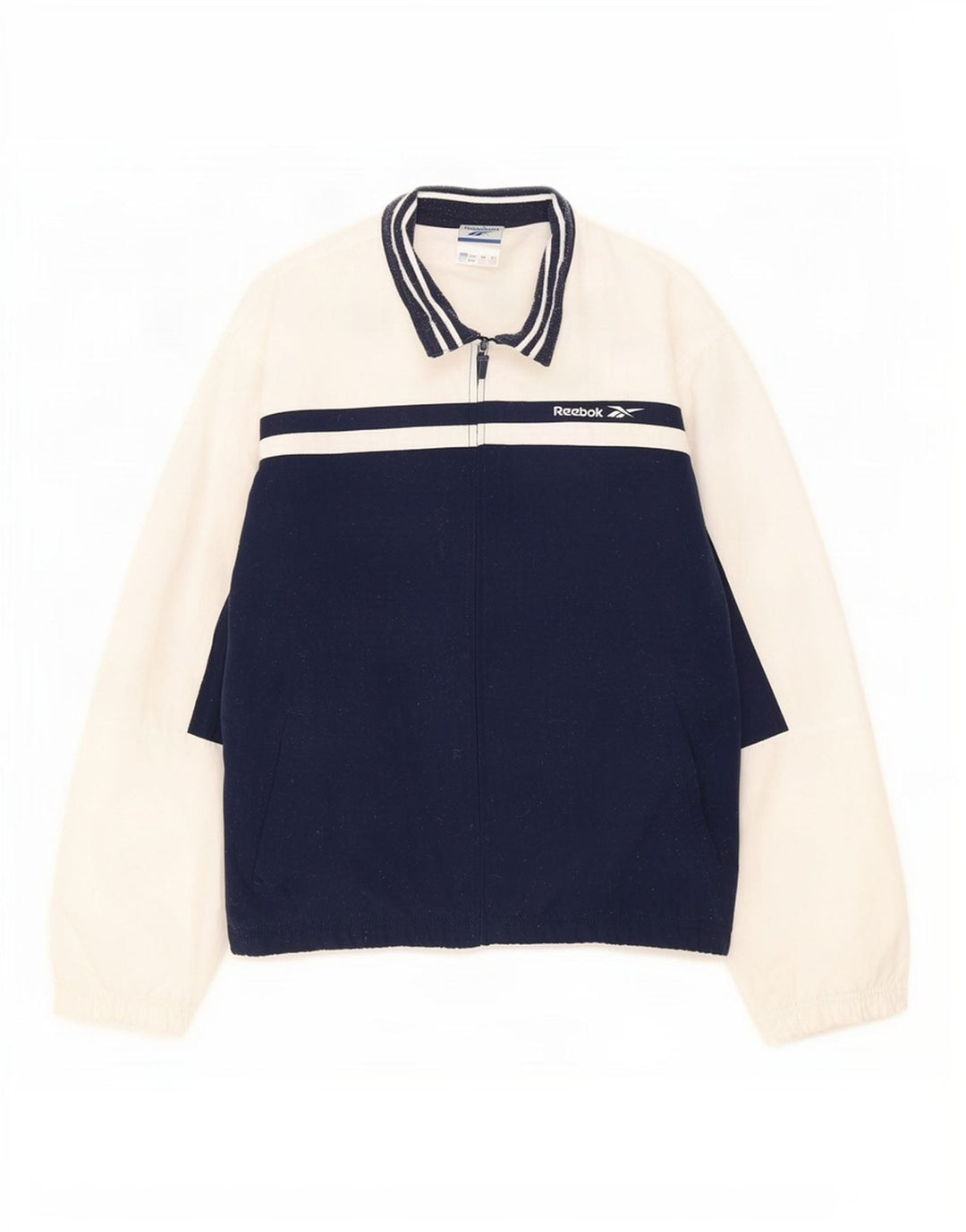 Reebok træningsdragt topjakke til kvinder UK 12 Medium Navy Blue Colourblock