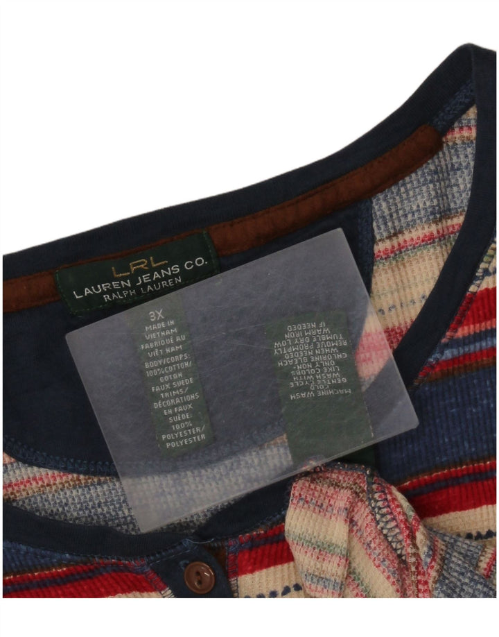 RALPH LAUREN Dame Drop Waist Dress UK 22 3XL Flerfarvet Stribet