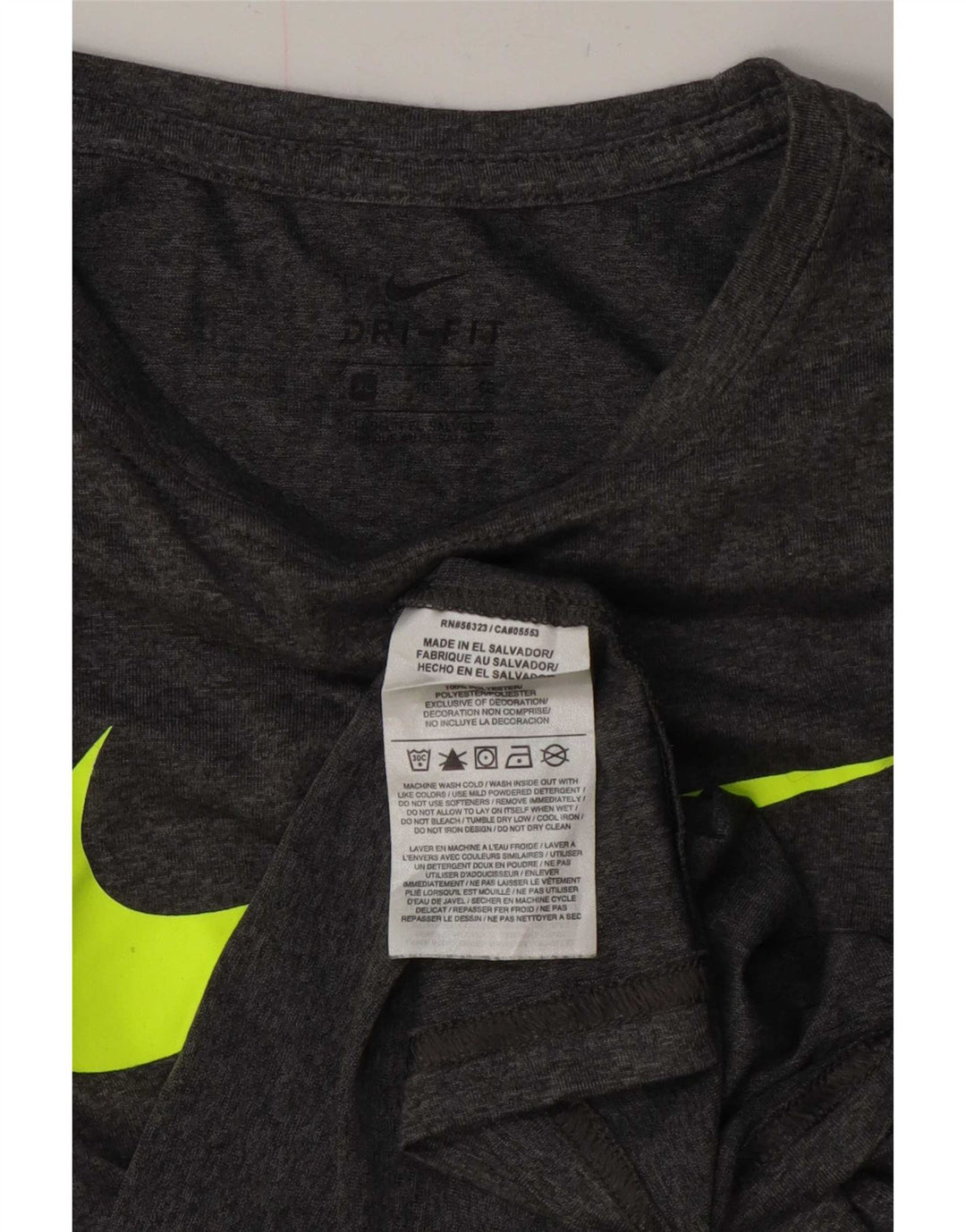 Nike Dame Dri Fit Grafisk T-Shirt Top UK 18 XL Grå Polyester