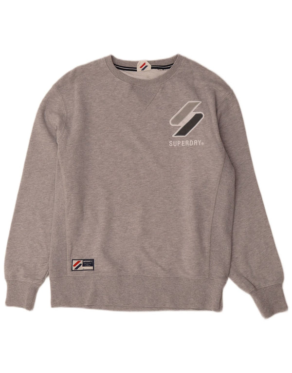Superdry Grafisk Sweatshirt-trøje til mænd Medium Grey Flecked Bomuld