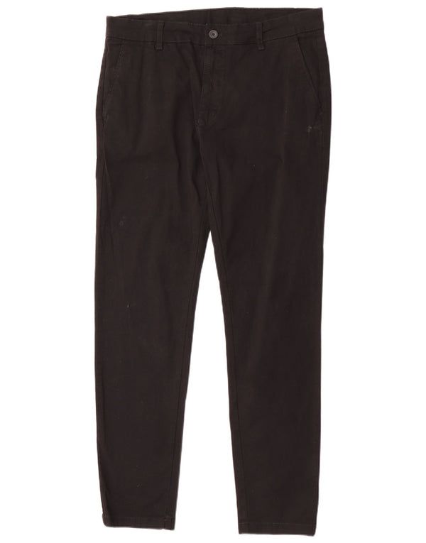 Zara Herre Slim Chino Bukser EU 42 Large W32 L31 Sort Bomuld