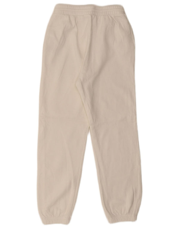 Zara Træningsdragtsbukser til kvinder Joggers UK 10 Small White Bomuld