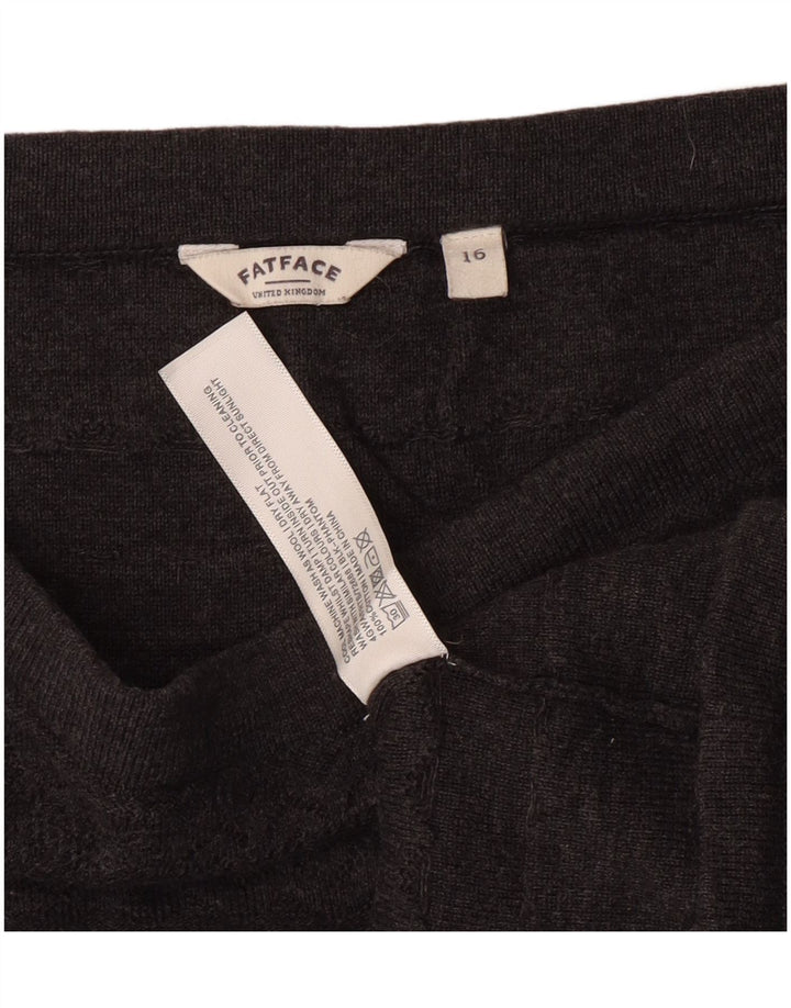 Fat Face Dame Højtaljet Mininederdel UK 16 Large W30 Grey Cotton Classic