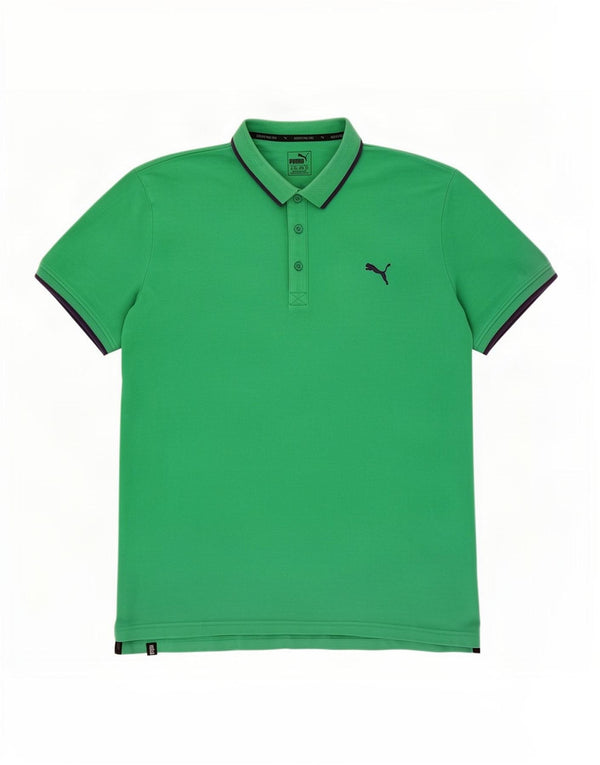Puma Mens Polo Shirt XL Green Cotton
