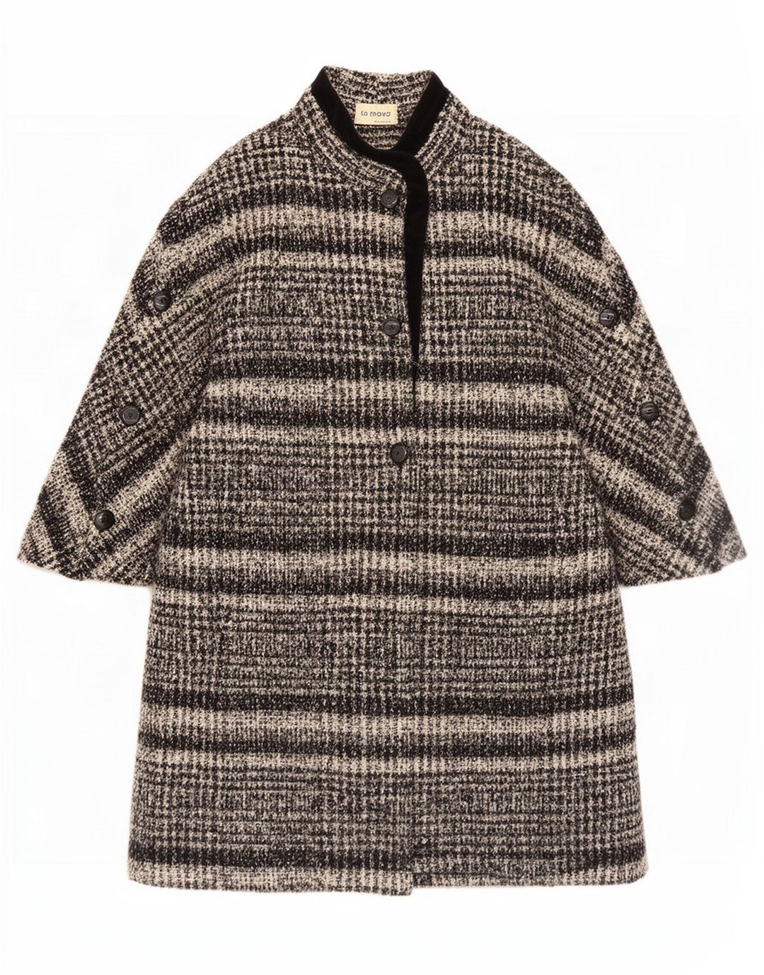 Vintage oversize overfrakke til kvinder UK 16 Stor grå stribet
