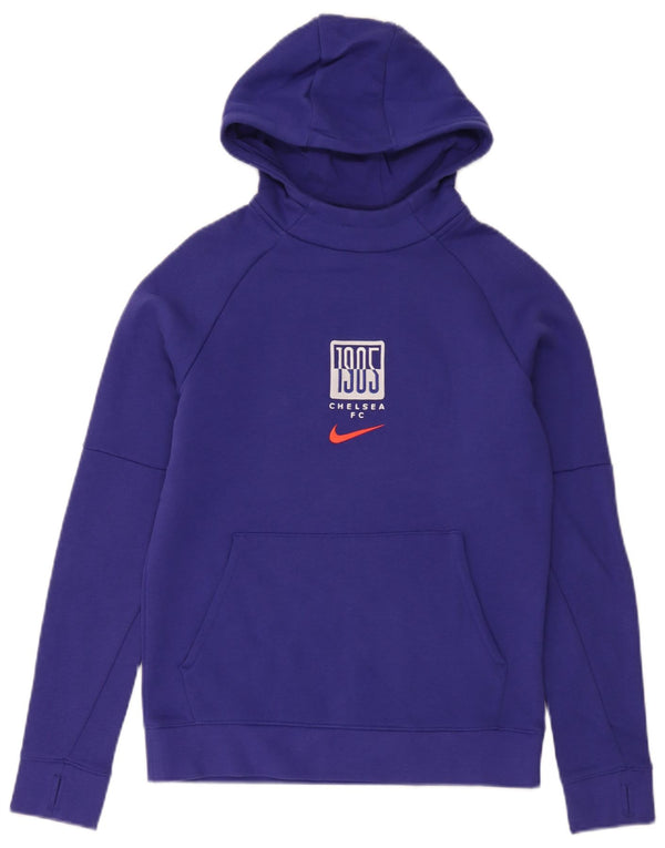 Nike Boys Chelsea FC Grafisk hættetrøje Jumper 12-13 år Stor lilla bomuld