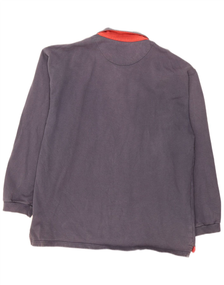 FAT FACE Langærmet herre poloshirt XL marineblå bomuld