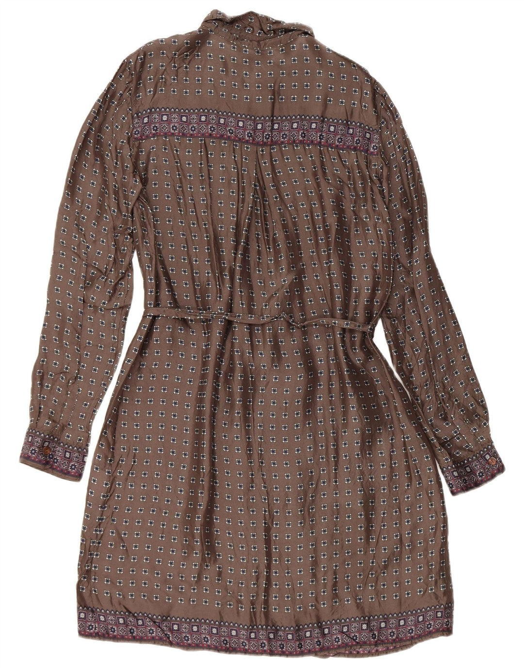 Woolrich Dame Langærmet Skede Kjole UK 14 Medium Grå Geometrisk