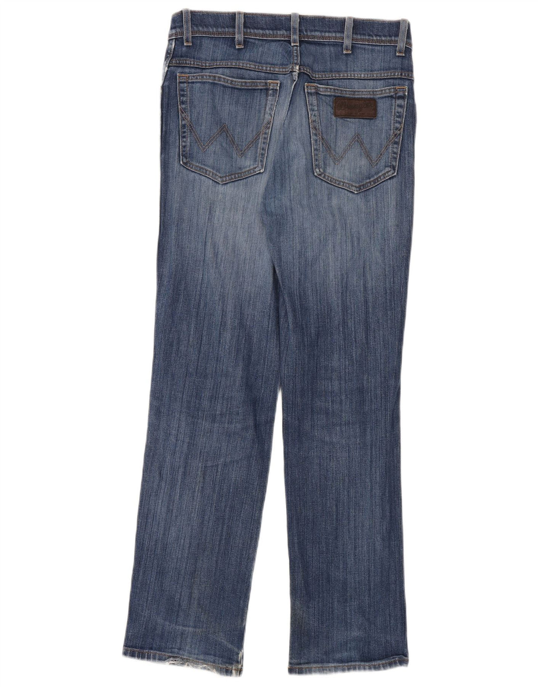 Wrangler Dame Texas Stretch Distressed Straight Jeans W32 L32 Blå Bomuld