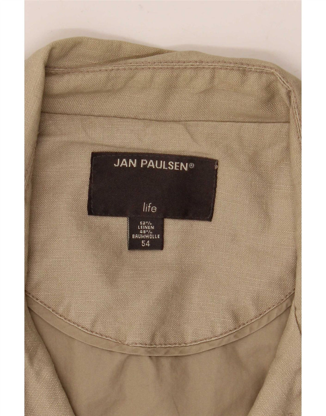 Jan Paulsen Herre Military Jacket EU 54 2XL Beige Linen