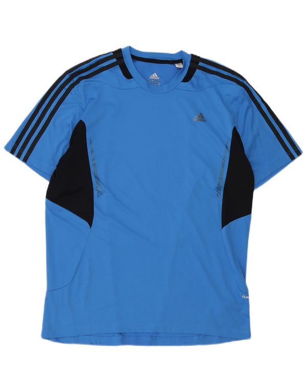 Adidas Herre Climacool T-Shirt Top Stor Blå Colourblock Polyester