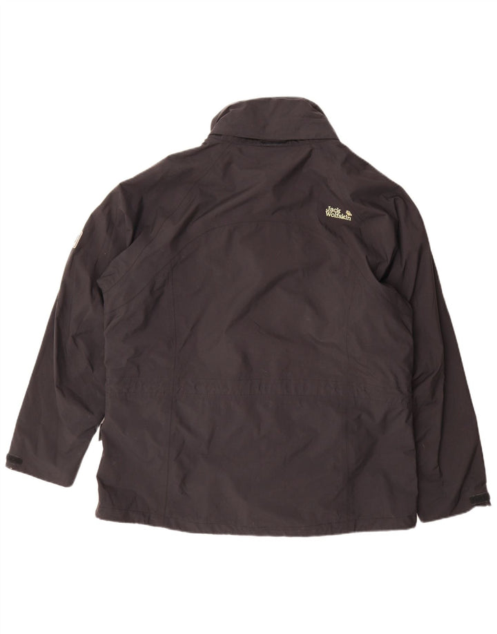 Jack Wolfskin Dame Oversized regnjakke UK 18/20 XL Sort Polyamid