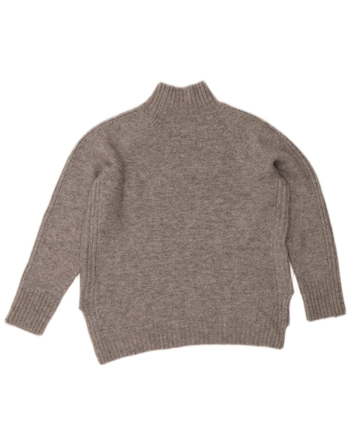 MASSIMO DUTTI Womens Turtle Neck Jumper Sweater UK 14 Large Grey Polyamide