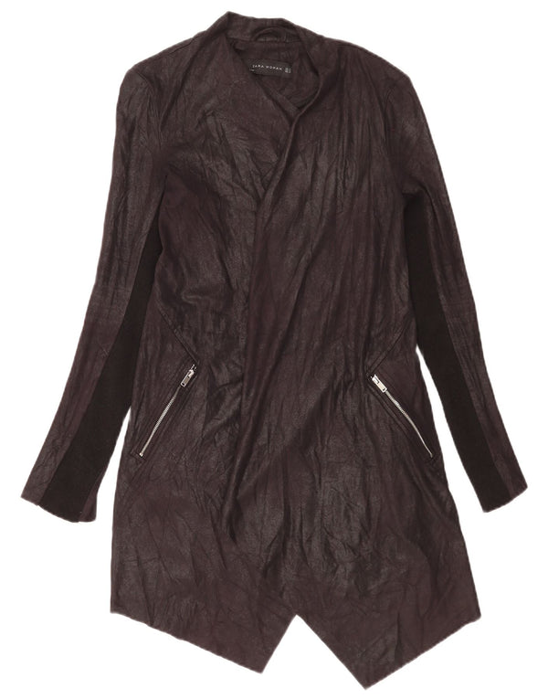 Zara Womens Longline Open Cardigan Sweater UK 6 XS Sort