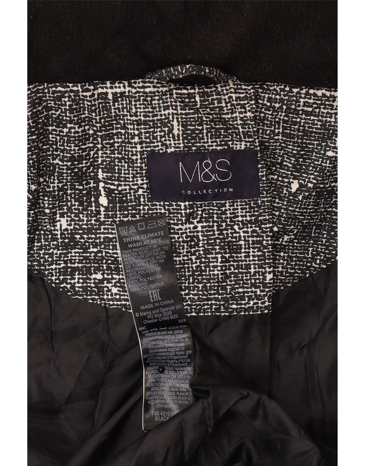 Marks & Spencer Quiltet jakke til kvinder UK 20 2XL Sort Flecked Polyester