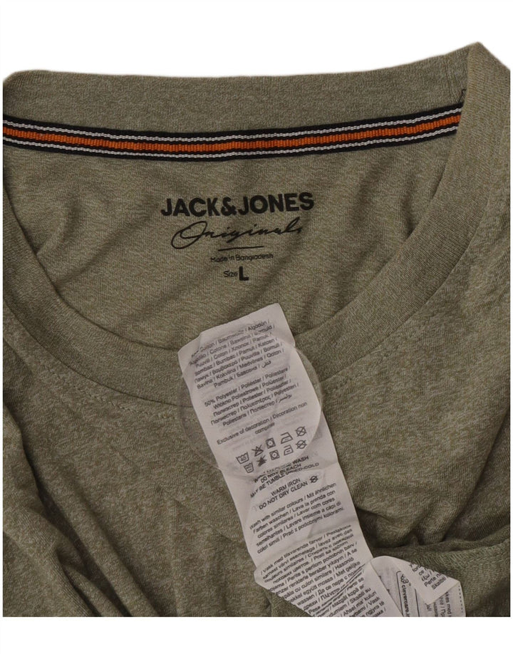 Jack & Jones Herre T-Shirt Top Stor Khaki Bomuld