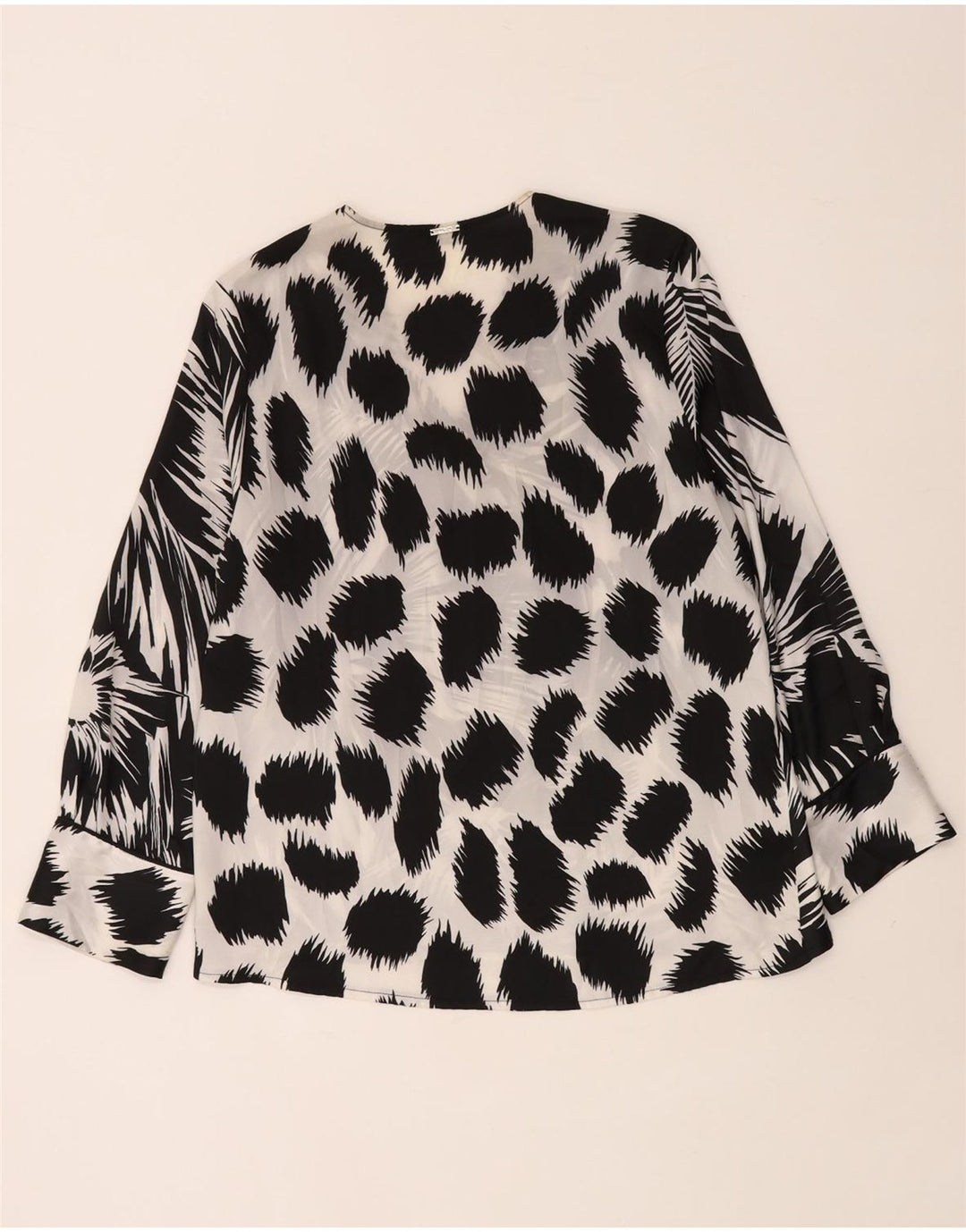 Liu Jo Dame Langærmet Bluse Top UK 14 Medium Black Floral