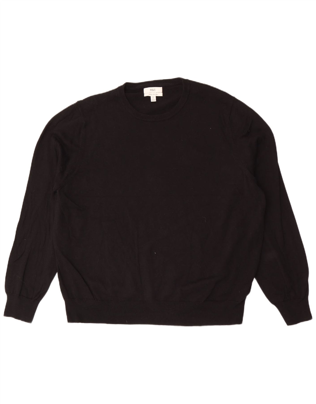 Marks & Spencer Herre sweater med rund hals 3XL sort bomuld