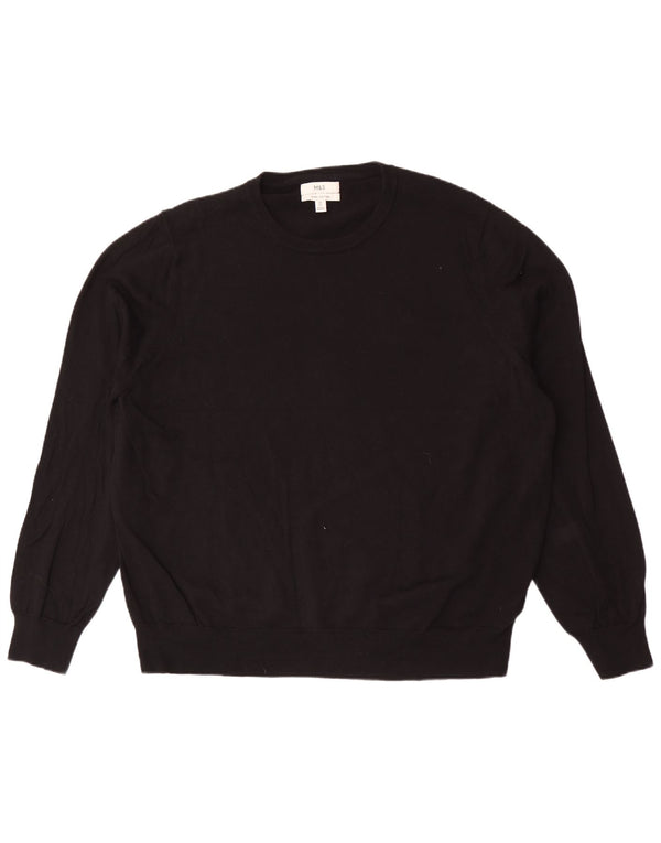 Marks & Spencer Herre sweater med rund hals 3XL sort bomuld