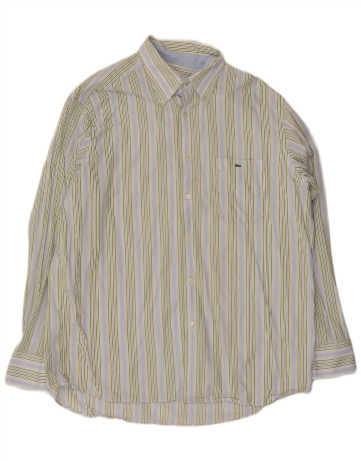 Lacoste herreskjorte str. 44 XL Blåstribet bomuld