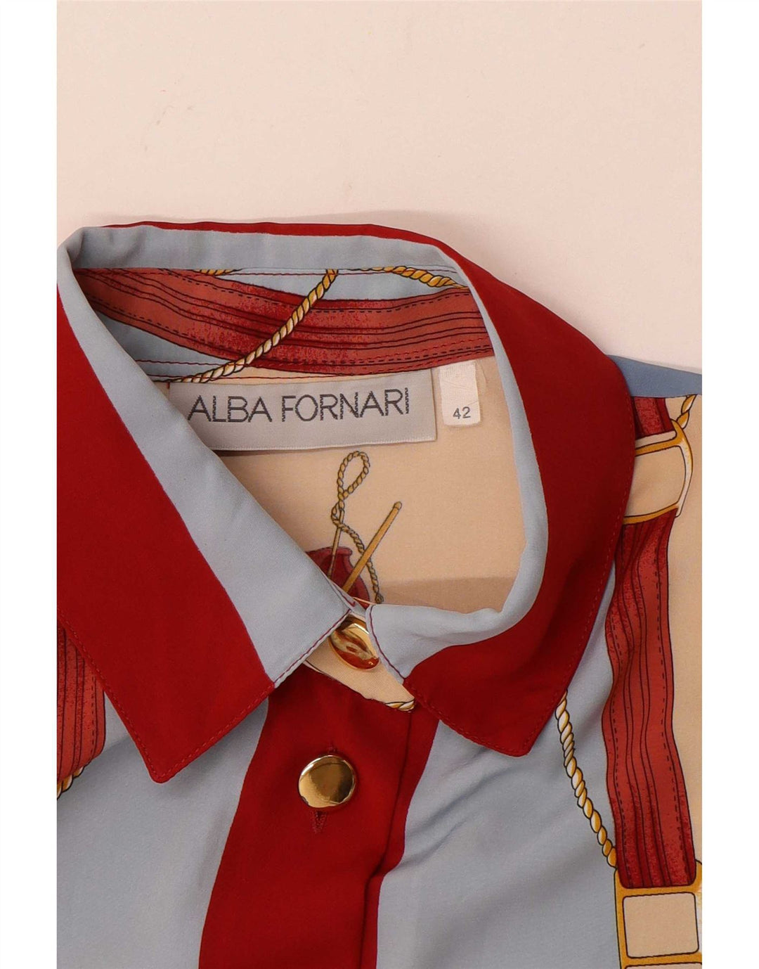 Alba Fornari Dame Grafisk Skjorte Bluse IT 42 Medium Flerfarvet