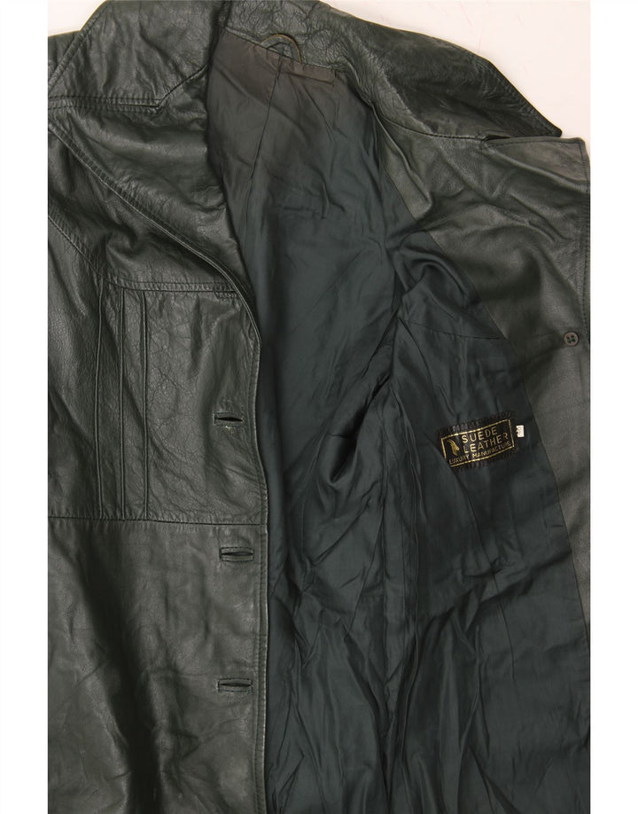 VINTAGE Womens Leather Coat IT 46 Large Green Leather Vintage Vintage and Second-Hand Vintage from Messina Hembry 