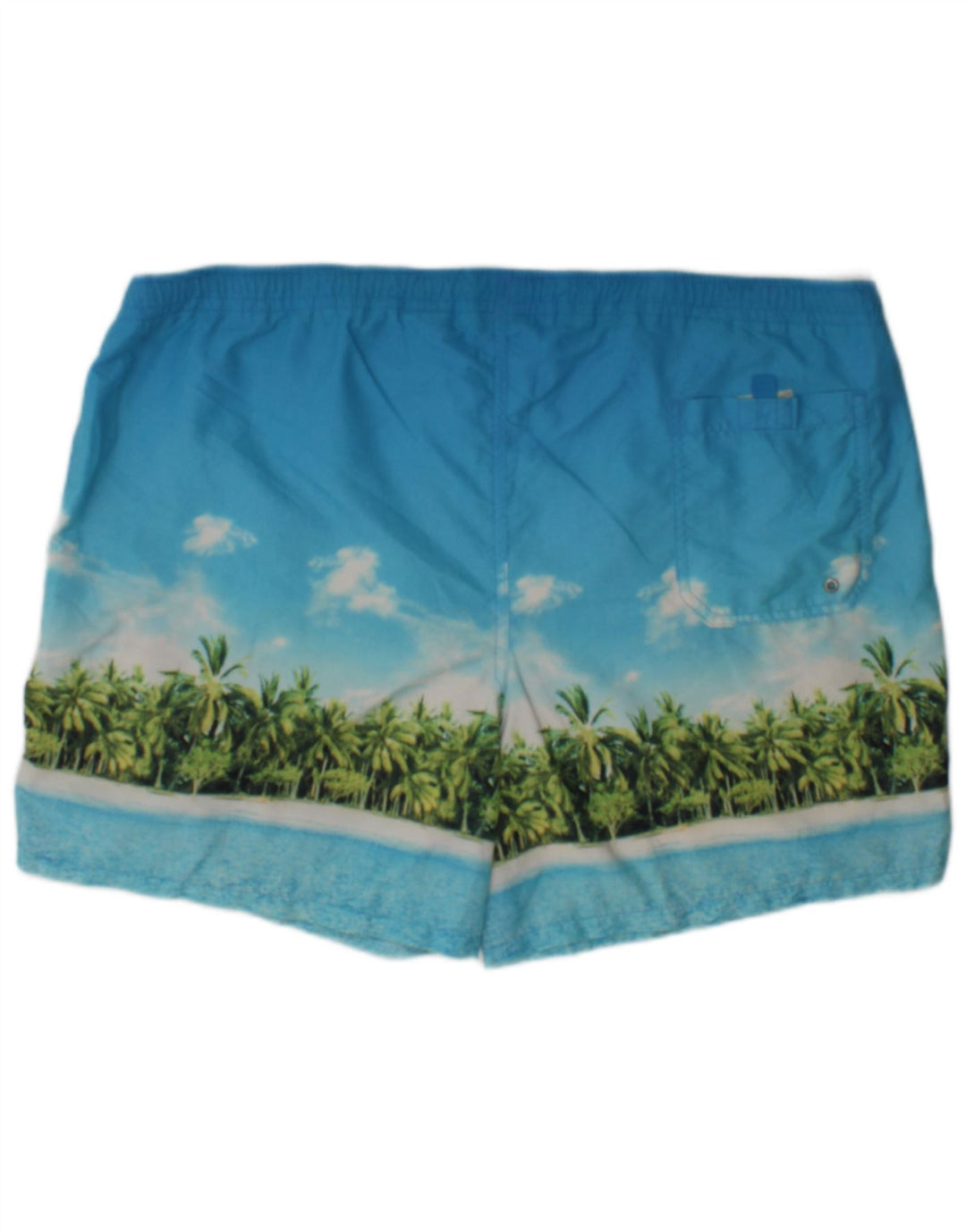 Marks & Spencer Herre grafiske svømmeshorts XL Blå Polyamid Beach