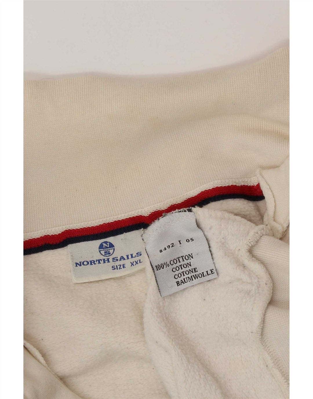 North Sails Herre grafisk træningsdragt Topjakke 2XL Off White Bomuld