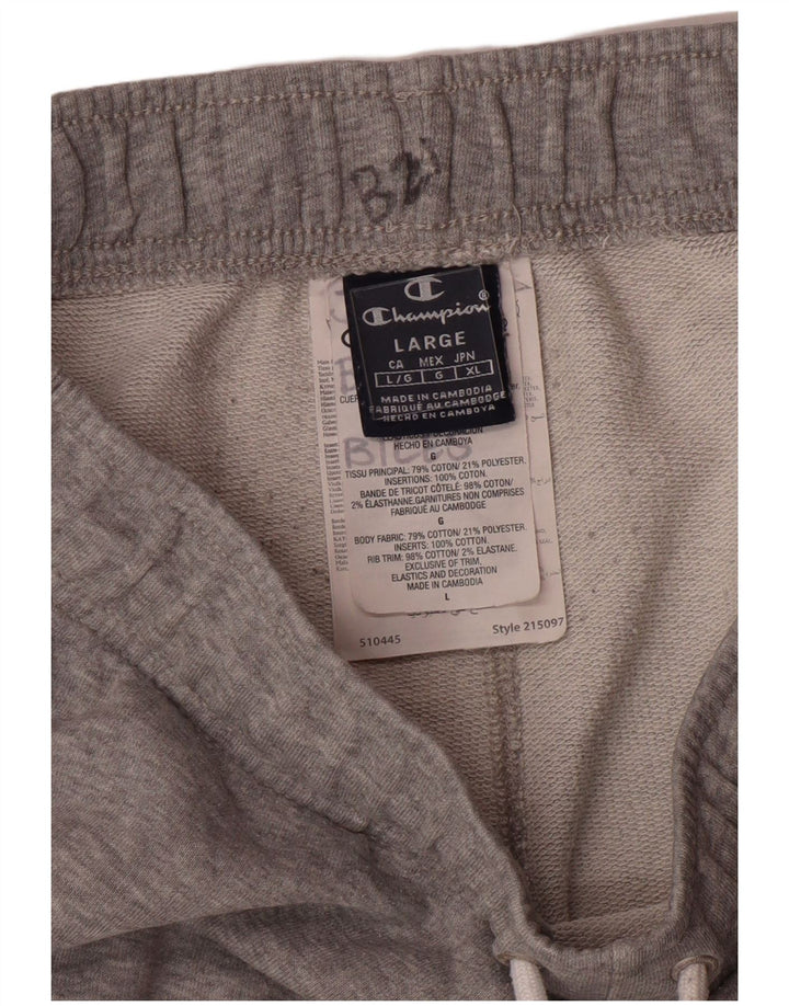 CHAMPION Mens Tracksuit Trousers Joggers Large  Grey Cotton