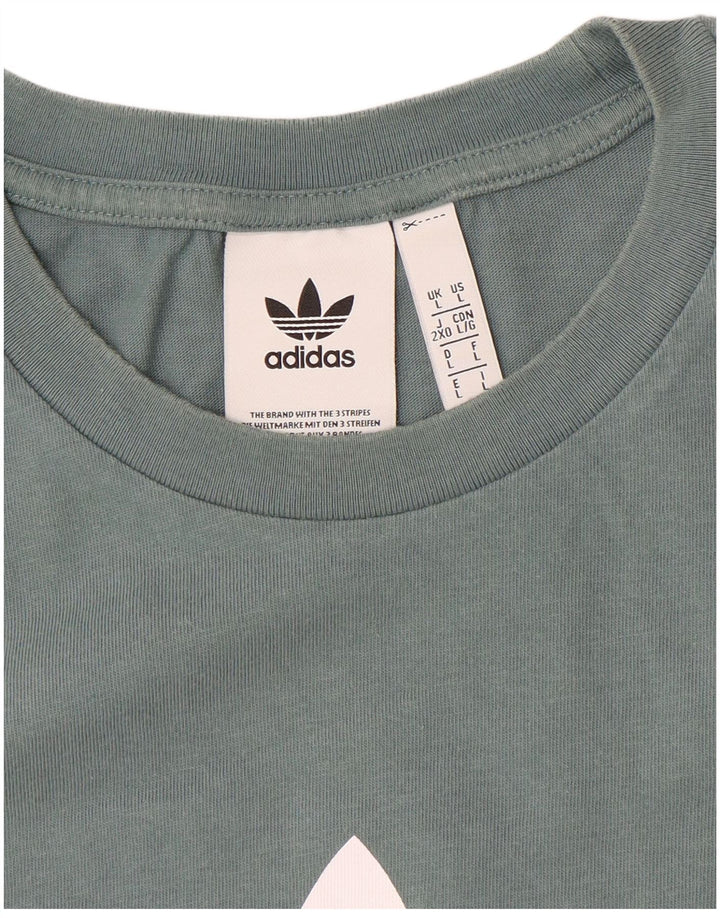 ADIDAS Grafisk T-shirt top til mænd, stor blå
