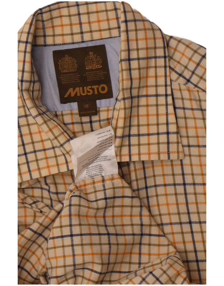 Musto herreskjorte str. 16 Large Beige ternet bomuld