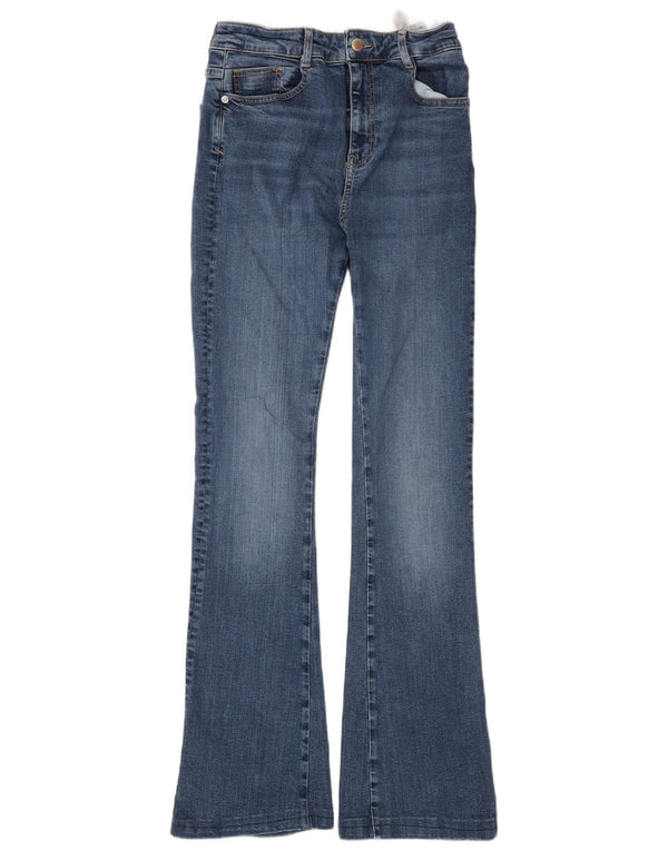 Zara Dame Flared Jeans EU 38 Small W28 L32 Blå Bomuld