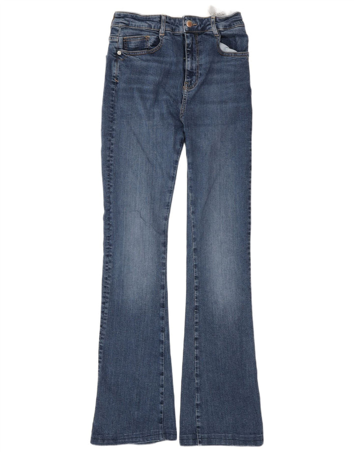 Zara Dame Flared Jeans EU 38 Small W28 L32 Blå Bomuld