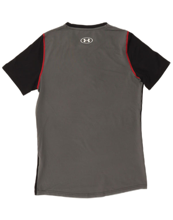 Under Armour Mens T-Shirt Top Small Black Colourblock Polyester
