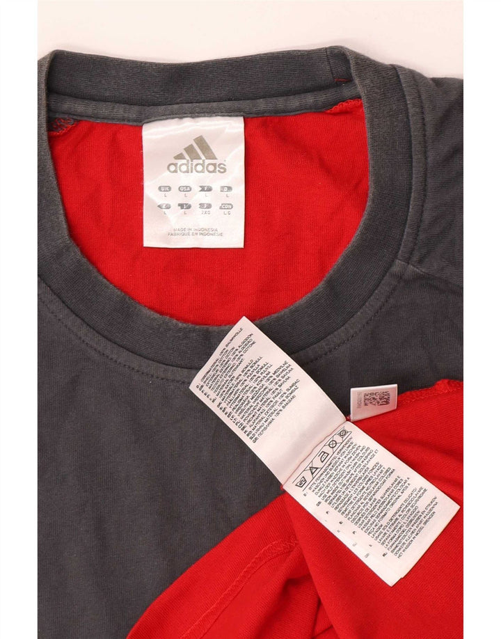 Adidas Herre T-Shirt Top Stor Grå Colourblock Bomuld